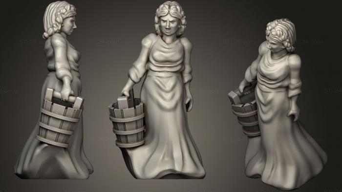 Figurines simple (Milkmaid, STKPR_0877) 3D models for cnc
